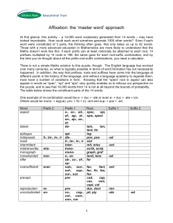 English Language response 2 affixiation