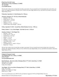 B`nai Israel Jewish Center 740 Western Avenue, Petaluma, CA