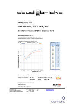 Pricing 596 / 2015 Valid from 01/01/2015 to 30/06/2015 Double wall