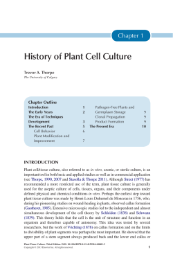 Chapter 1 - History of Plant Cell Culture