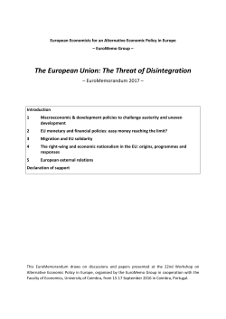 The European Union: The Threat of Disintegration