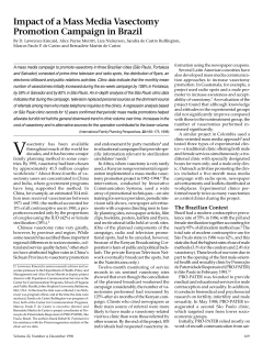 Impact of a Mass Media Vasectomy Promotion Campaign in Brazil