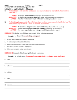 Infinitives and Infinitive Phrases