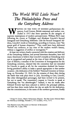 The Philadelphia Press and the Gettysburg Address