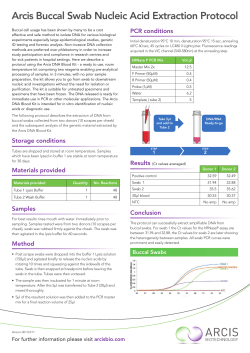 Arcis Buccal Swab Nucleic Acid extraction protocol