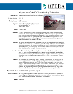 Magnesium Chloride Dust Coating Evaluation
