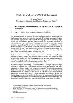 Triebel - Pitfalls in English as Contract Language