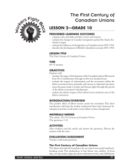 the First century of canadian Unions