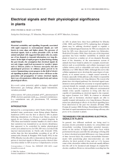 Electrical signals and their physiological significance in plants