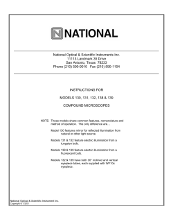 National Optical Model 131 Microscope Product Manual