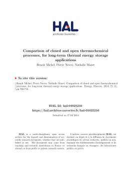 Comparison of closed and open thermochemical processes, for long