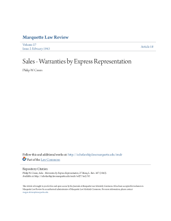 Sales - Warranties by Express Representation