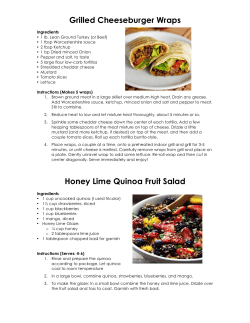 Grilled Cheeseburger Wraps Honey Lime Quinoa Fruit Salad