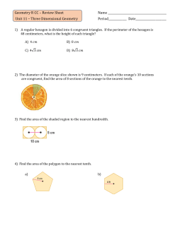 Geometry R CC – Review Sheet Name Unit 11 – Three Dimensional