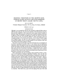 seasonal variations in the growth rate, thyroid gland activity and food