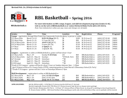 RBL Basketball &ndash; Spring 2016
