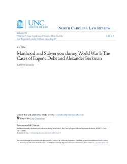 Manhood and Subversion during World War I: The Cases of Eugene