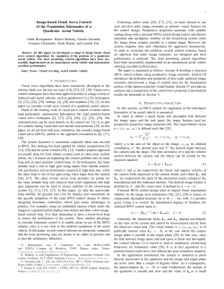 Image-based Visual Servo Control of the Translation Kinematics of a