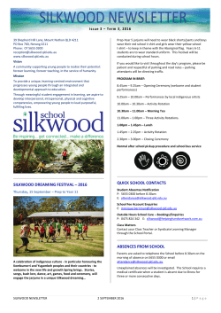 School Newsletter – Issue 3 Term 3 2016