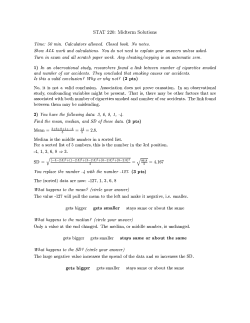 STAT 220: Midterm Solutions Time: 50 min. Calculators allowed