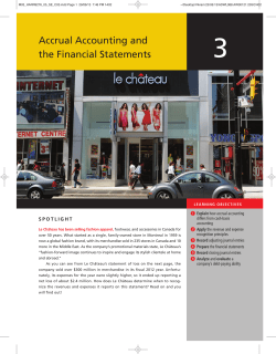 Accrual Accounting and the Financial Statements