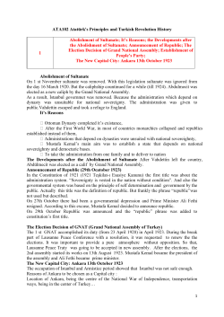 ATA102 Atat&uuml;rk`s Principles and Turkish Revolution History 1