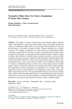 Normative Ethics Does Not Need a Foundation: It Needs More Science