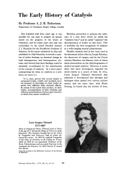The Early History of Catalysis - Johnson Matthey Technology Review