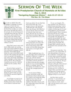 sermon of the week - First Presbyterian Church of Honolulu