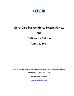 North Carolina Workforce System Review and Options for Reform