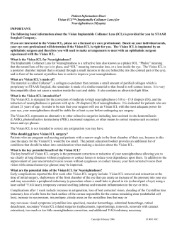 Draft Patient Information Sheet
