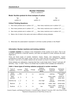 Nuclide symbols for three isotopes of carbon