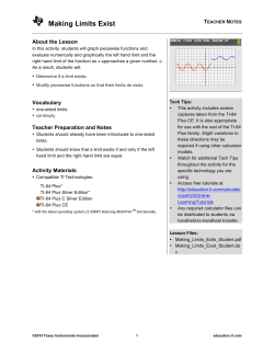 Making Limits Exist - TI Education