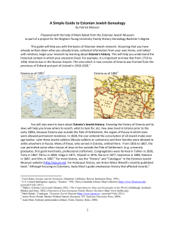 A Simple Guide to Estonian Jewish Genealogy