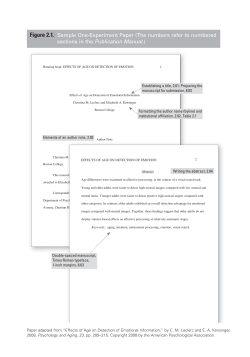 Sample Paper - American Psychological Association