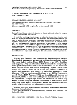 A MODEL FOR DIURNAL VARIATION IN SOIL AND AIR