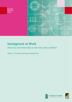 Immigrants at Work - The Economic and Social Research Institute