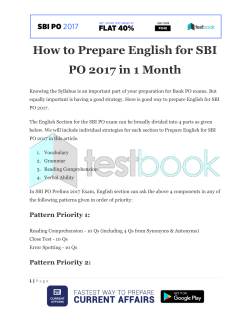 How to Prepare English for SBI PO 2017 in 1 Month