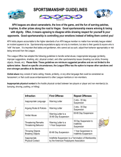 sportsmanship guidelines - Triad APA