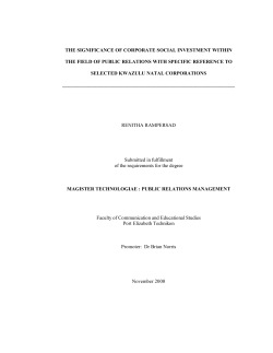 the significance of corporate social investment within the field of