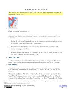 The Seven Year`s War: 1754-1763