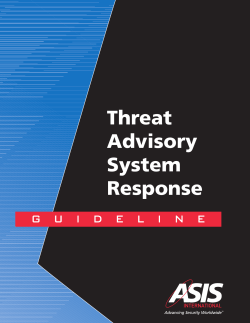 THREAT ADVISORY SYSTEM RESPONSE GUIDELINE