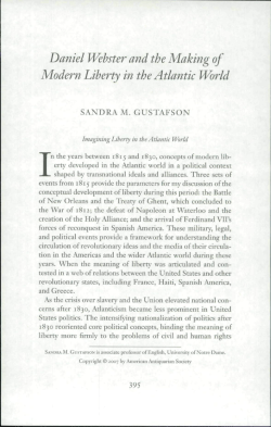 Daniel Webster and the Making of Modem Liberty