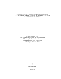 INVESTIGATION OF FRACTION SCHEMES AND MODELS AS A