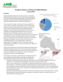 Overview of Energy in Ontario - A Primer for AMO Members January
