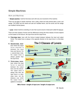 Simple Machines - Saint Demetrios Astoria School