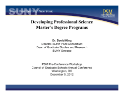 Developing Professional Science Master`s Degree Programs