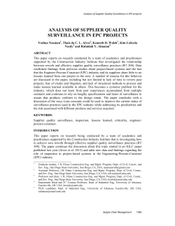 analysis of supplier quality surveillance in epc projects