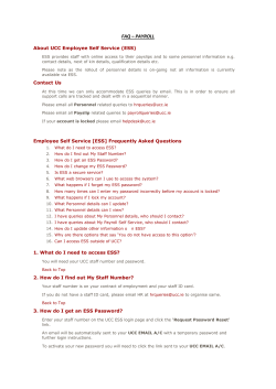 ESS Payroll FAQ