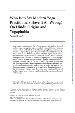 On Hindu Origins and Yogaphobia